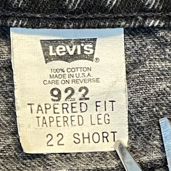 Vtg Levi's 922 Tapered Fit Leg 22 Short Black Orange Tab Jeans Baggy‎ Outdoorsy - Picture 14 of 16
